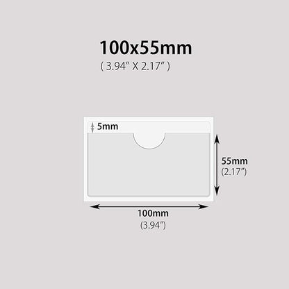 Adhesive Clear Pockets,Self Adhesive Clear Label Pockets Adhesive Card Folder Plastic Pockets Holders Sleeves for Index Cards Planners Cabinet Shelves Photo Cd,10Pieces(100x55mm)