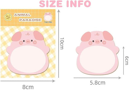 24 Pads Cute Animal Shaped Sticky Notes 8 Cute Patterns 3 Pads of Each Kawaii Self-Sticky Notes Memo Pad for School Office Home Kids Students Roommates Tab Gifts