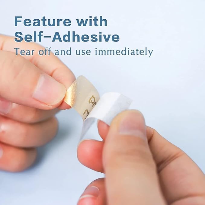 Phomemo D30 Label Tape, for D30 D35 Q30 Q30S Q31 Q32 Label Maker, Black on Glitter Transparent Gold Sticker Thermal Paper Self-Adhesive, 14mm x 40mm (1/2" x11/2) 160 Tapes/Roll, 3 Rolls