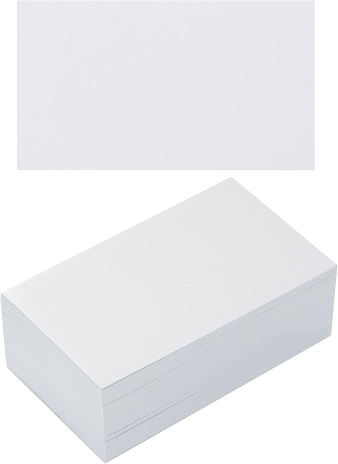 100 Pack Thick Paper Cardstock Blank Heavy Cards Stock for Invitations, Greeting Cards Making, Postcards, Photos, 250GSM Thick Paper (White, 2x3.5 inches)