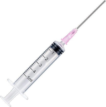 6PCS 5ML/CC Ink Filling Plastic Syringe Set with Bluent Stainless Needle Tip for Fountain Pen, Printer