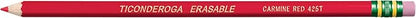 TICONDEROGA Erasable Checking Pencils, Pre-Sharpened with Eraser, Red, Pack of 2 (13901)