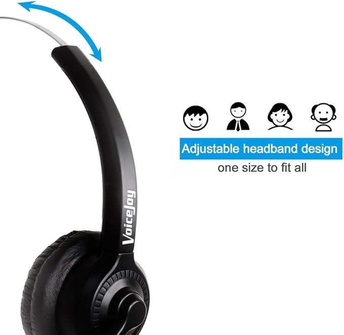 Headset Headphones + Adjustable Volume + Mute Control for Cisco IP Telephone 7940 7970 8841 8851 8861 8941 8945 8961 9951 9971 and All Series