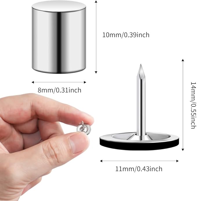 20 Sets Magnetic Pushpins, Magnet Thumbtack, Poster and Photo Hangers for Walls Bulletin Boards