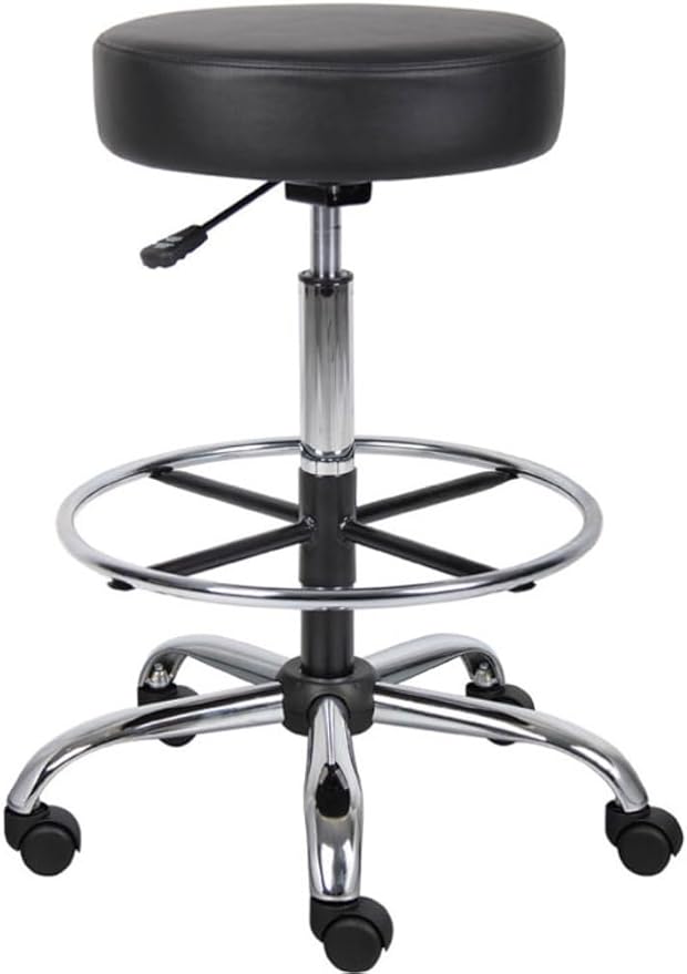 Boss Office Products Boss Office Caressoft Medical/Drafting Stool, Black