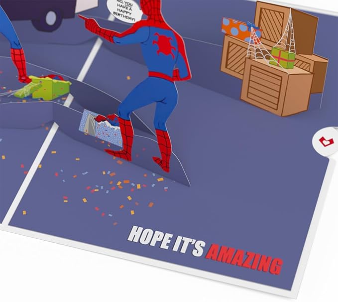Lovepop Pop-Up Marvel Card - Birthday 3D Spiderman Greeting Card for Boys, Men, Son - Spidey Sense - 5" x 7" - Blank Note Card & Envelope Included