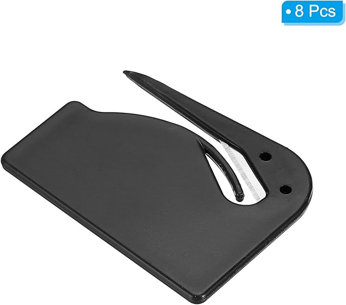 PATIKIL Letter Opener Envelope Slitter, 8 Pcs Mail Slitter with Razor Safe Mail Opener for Envelope Paper Package Open for Home, Office Black