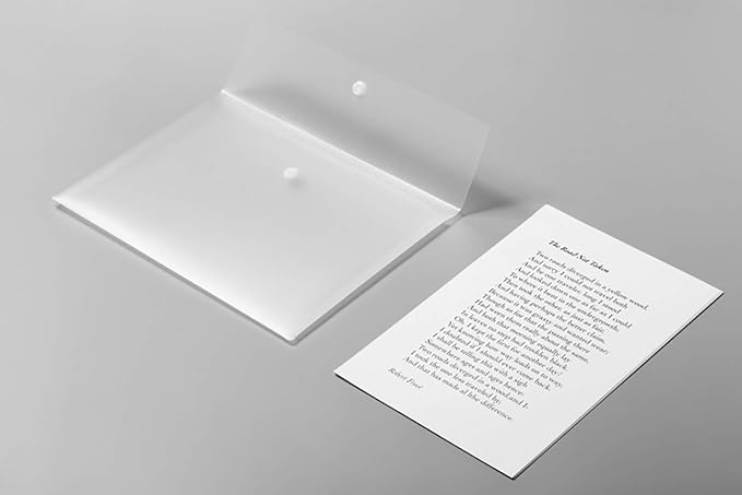 VANRA Poly File Folder Pockets File Jacket Plastic Envelope Flat Document Letter Organizer with Snap Button Closure A4 Letter Size (Pack of 5, Translucent)