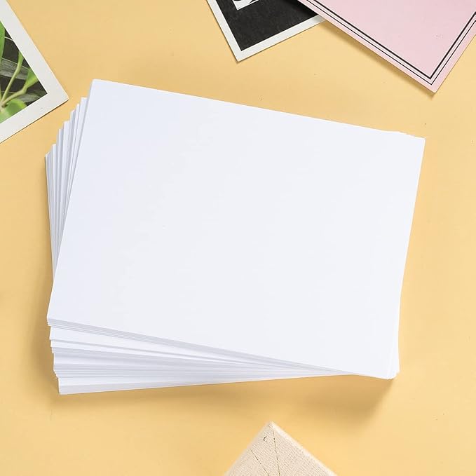 100 Pack Thick Paper Cardstock Blank Heavy Cards Stock for Invitations, Greeting Cards Making, Postcards, Photos, 250GSM Thick Paper (White, 4x6 inches)