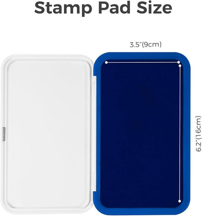 Large Stamp Pad - 3.50"x 6.25", Magnetic Lid, Premium Quality Felt Stamp Pad (Blue)