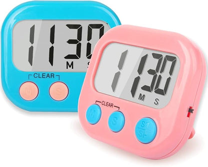 2 Pack Classroom Timers for Teachers Kids Large Magnetic Digital Timer Blue Pink