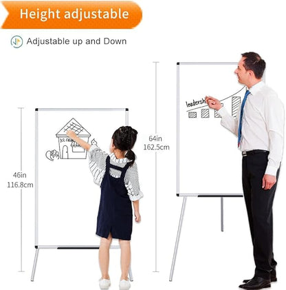 VIZ-PRO Magnetic Whiteboard Easel, 36 x 24 Inches, Portable Dry Erase Board Height Adjustable for School Office and Home