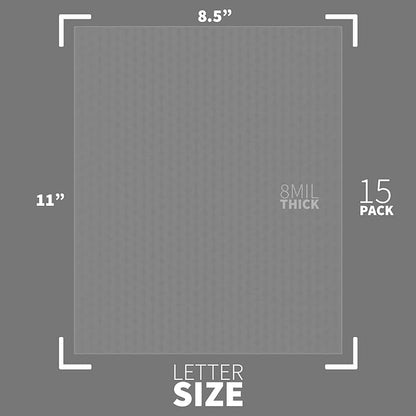 Binditek 15 Pack 8 Mil PVC Binding Presentation Covers, Semi-Transparent Binding Front Covers with Cube Pattern, 8-1/2 x 11 Inches Report Covers, Letter Size, Square Corners, Un-Punched