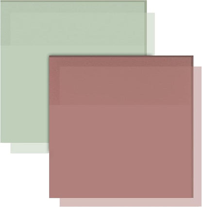 AIERSA Transparent Sticky Notes, 3"x3" Clear Sticky Notes Tabs Set for Annotation Books,Page Markers, Index, Bible Accessories, Aesthetic School Office Supplies,Neutral Pastel Colors,2 Pads