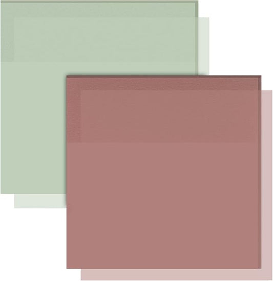 AIERSA Transparent Sticky Notes, 3"x3" Clear Sticky Notes Tabs Set for Annotation Books,Page Markers, Index, Bible Accessories, Aesthetic School Office Supplies,Neutral Pastel Colors,2 Pads