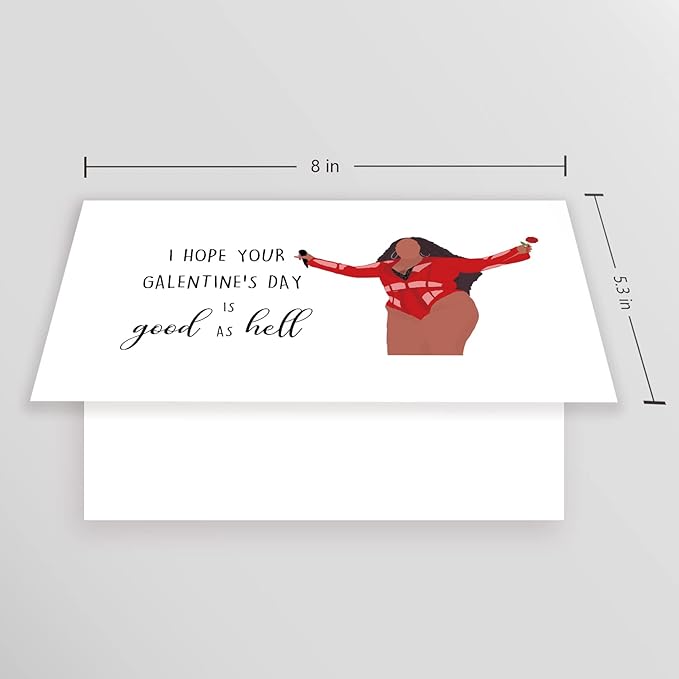 Funny Lizzo Galentine’s Day Card for Bestie, Good As Hell Galentine’s Day Card for Friends