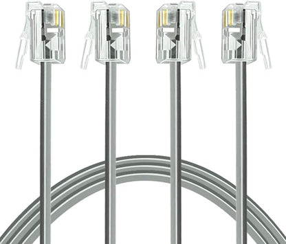 NECABLES 2Pack Phone Cord 6ft Telephone Cord Phone Cable RJ11 6P4C Male to Male for Landline Phone and Fax - 6 Feet