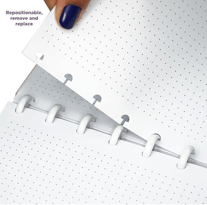 Discbound Notebook Refills Paper Dotted - Paper Size 7.87 x 10.82 inches for Custom Discbound Notebook, Planner or Daily Use – 90 GSM Custom Note-Taking System Discbound Inserts – 30 Sheets