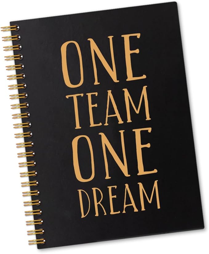 One Team One Dream 160 Blank Pages Spiral Notebook, Team Notebooks for Employees, Teamwork Gifts for Staff, Team Member Gifts for Colleagues, Team Building Gifts for Coworkers