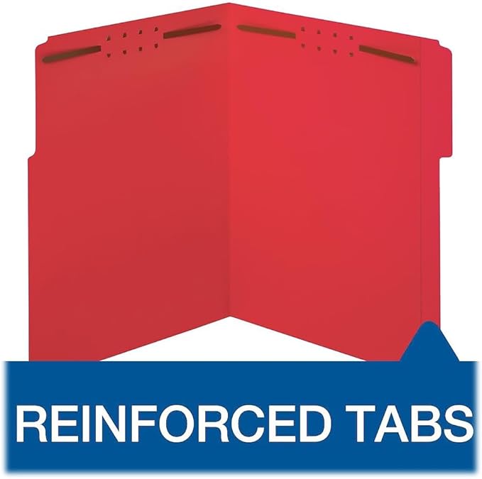 Pendaflex Fastener Folders, 2 Fasteners, Letter Size, Red, 1/3 Cut Tabs in Left, Right, Center Positions, 50 per Box (22740), Specialty
