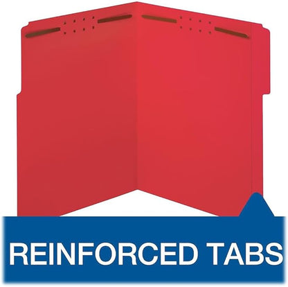 Pendaflex Fastener Folders, 2 Fasteners, Letter Size, Red, 1/3 Cut Tabs in Left, Right, Center Positions, 50 per Box (22740), Specialty
