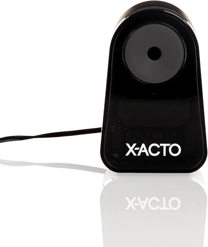 X-ACTO Pencil Sharpener, Mighty Mite Electric Pencil Sharpener with Pencil Saver, SafeStart Motor, Small Pencil Sharpener Perfect for Teacher and Homeschooling Supplies, Black, 1 Count