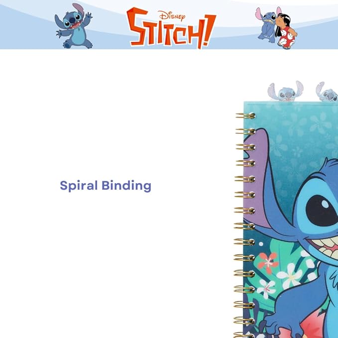 Innovative Designs Stitch Tab Journal Notebook, Spiral Bound, 96 Lined Pages, 8 x 7 inches, Blue