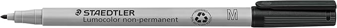 Staedtler Lumograph Non-Permanent Wet Erase Marker Pens, Medium Tip Refillable Colored Markers, 8 Pack, 315 WP8