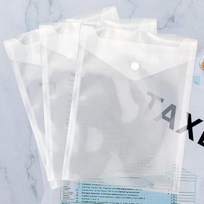 Vmiapxo 40 Pack Stamp and Die Storage Pockets, Reusable Small Plastic Envelopes Waterproof Sticker Organizer Receipt Holder Photo Storage Folders (7" x 9.4")