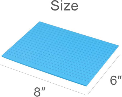 Lined Sticky Notes 6X8 in Bright Ruled Post Stickies Colorful Super Sticking Power Memo Pads Its Strong Adhesive, 5 Pads/Pack, 28 Sheets/pad