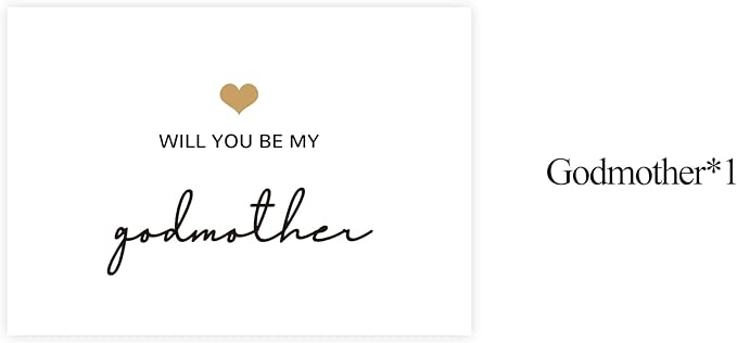 Will You Be My Godmother, God Mother's Proposal Card Gifts with Envelope, Cute Gifts for Godmother On Wedding Day.（Godmother B）