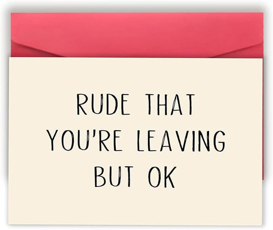 Asmallgf Rude Coworker Leaving Farewell for Women Men, Humorous Work Friend Going Away Gifts, Rude That You're Leaving But Ok