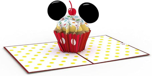 Lovepop Happy Birthday Pop-Up Card for Her and Him- 3D Disney Birthday Greeting Cards for Boys, Girls, Men, Women - Mickey Mouse - 5" x 7" Mickey Cupcake Card - Blank Note Card & Envelope Included