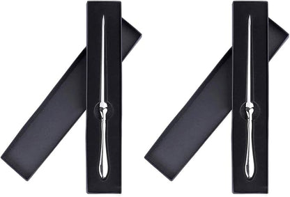 BANCHELLE Letter Opener Envelope Slitter Zinc Alloy Envelope Opener with Black Box (Silver, 9.06 × 0.71 × 0.39 inches), 2 PCS