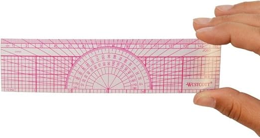 Westcott W-8 Engineers’ Protractor Ruler, 6 in