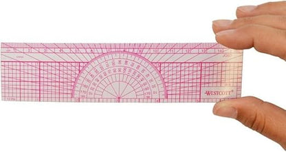 Westcott W-8 Engineers’ Protractor Ruler, 6 in