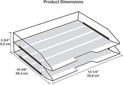 Acrimet Stackable Letter Tray 2 Tier Side Load, Plastic, Desktop File Organizer (Solid Pink Color)