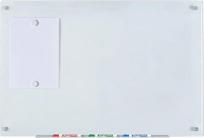 Audio-Visual Direct Magnetic White Glass Dry-Erase Board Set - 36 x 24 Inches -