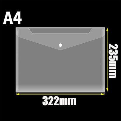 Clear Document Folders Transparent Filing Envelopes Waterproof Plastic Envelopes File Holder Filing Document Poly Envelope with Snap Button Closure for A4 Letter Paper Size (5 Pcs)