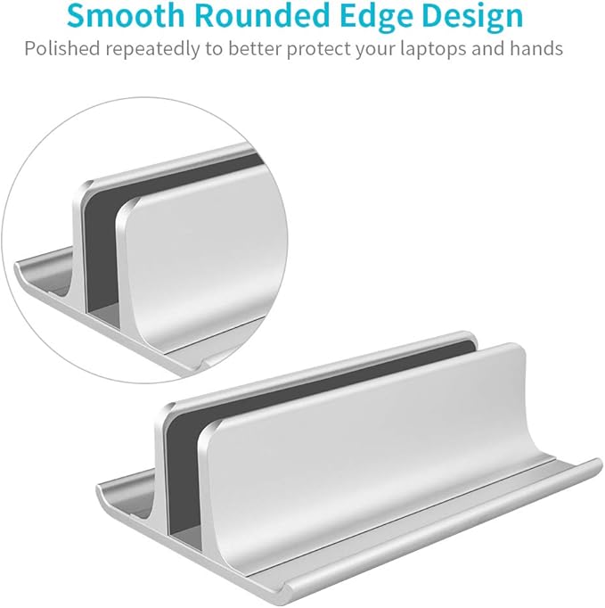 Vaydeer 3-in-1 Aluminum Laptop Stand Vertical Laptop Stand Holder for Desk with Adjustable Dock, Space-Saving Organizer for All MacBook, Surface, Samsung, HP, Dell, up to 17.3 inch