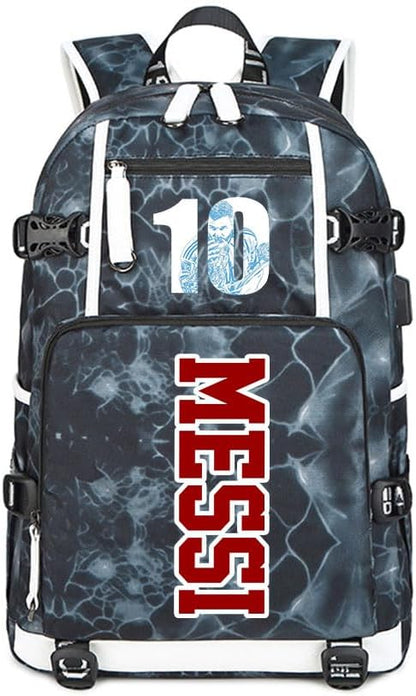 Soccer Superstar M-essi 10 Multifunctional Laptop Backpack Teenage Travel Backpack Fans Schoolbag (E3)