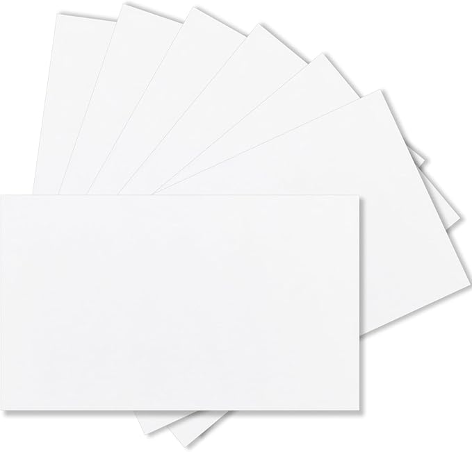 100 Pack 3x5 Index Cards Blank Note Cards, 250 GSM/92 lb Thick White Cardstock Paper Unlined Note Cards Flash Cards for Studying, Blank Cards for Postcards, Photo Cards, Syllable Boards, Recipe Cards