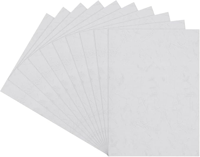MECCANIXITY 100pcs A4 8-1/2 x 11.5 Inch Presentation Binding Covers Letter Size Leather Textured Grain Paper Un-Punched for Business Reports, Bright White