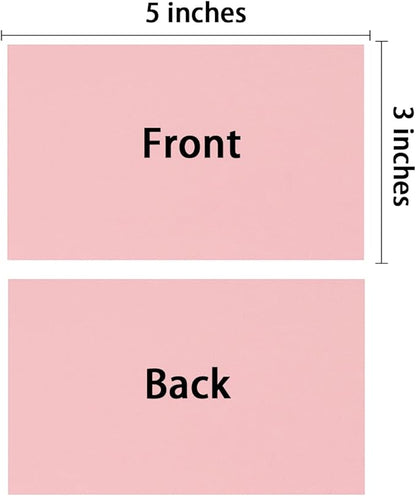100 Pack Thick Paper Cardstock Blank Heavy Cards Stock for Invitations, Greeting Cards Making, Postcards, Photos, 250GSM Thick Paper (Pink, 3x5 inches)