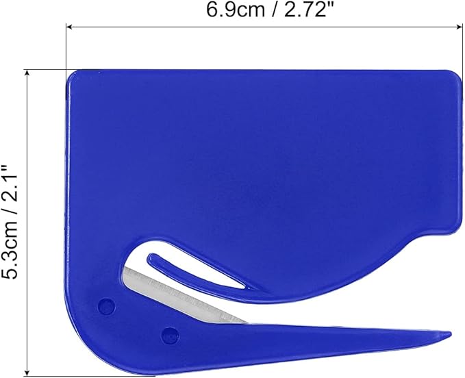 PATIKIL Letter Opener Envelope Slitter, 8 Pcs Mail Slitter with Razor Safe Mail Opener for Envelope Paper Package Open for Home, Office Blue