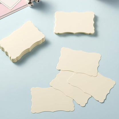 120 Pieces Small Mini Business Cards Vintage Assorted Colors Blank Note Cards Gift Word Card for Business Cards, Gift Cards (Cream, 3.66x 2.36 inches)