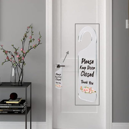 Do Not Disturb Door Sign Engraved Acrylic Hanger Handle Home Decor Acrylic Banner Acrylic Hanging Sign Door Plaque Handmade Office Hanging Sign Please Keep Door Closed