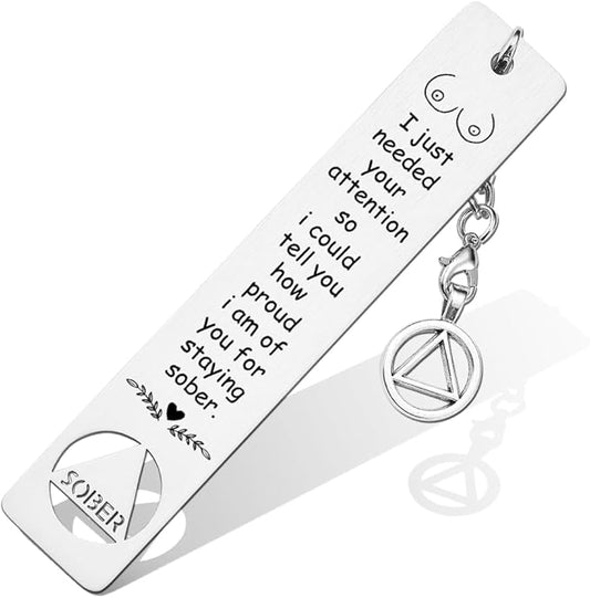 Funny Sobriety Gift for Men Women, Rude Boobs Sobriety Gift, Addiction Recovery Gift AA Gift NA Gift, Sober Gifts for Loved One in Recovery, Inspirational Christmas Graduation Gifts-DB14