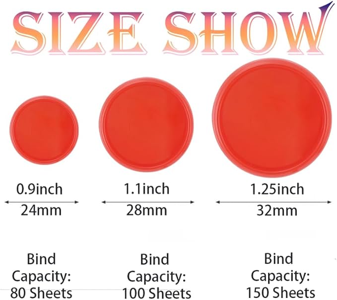 100PCS Discbound Notebook Accessories Expansion Planner Discs Binder Rings Loose-Leaf Plastic Book Binding Disc(Red,1.1"/28 mm)