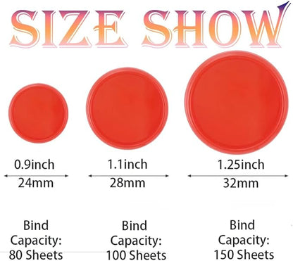 100PCS Discbound Notebook Accessories Expansion Planner Discs Binder Rings Loose-Leaf Plastic Book Binding Disc(Red,1.25"(32 mm)